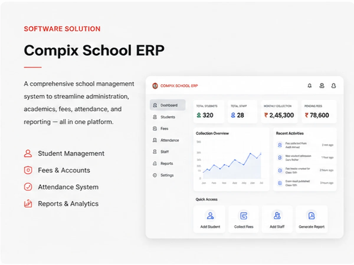 Compix School ERP portfolio snapshot